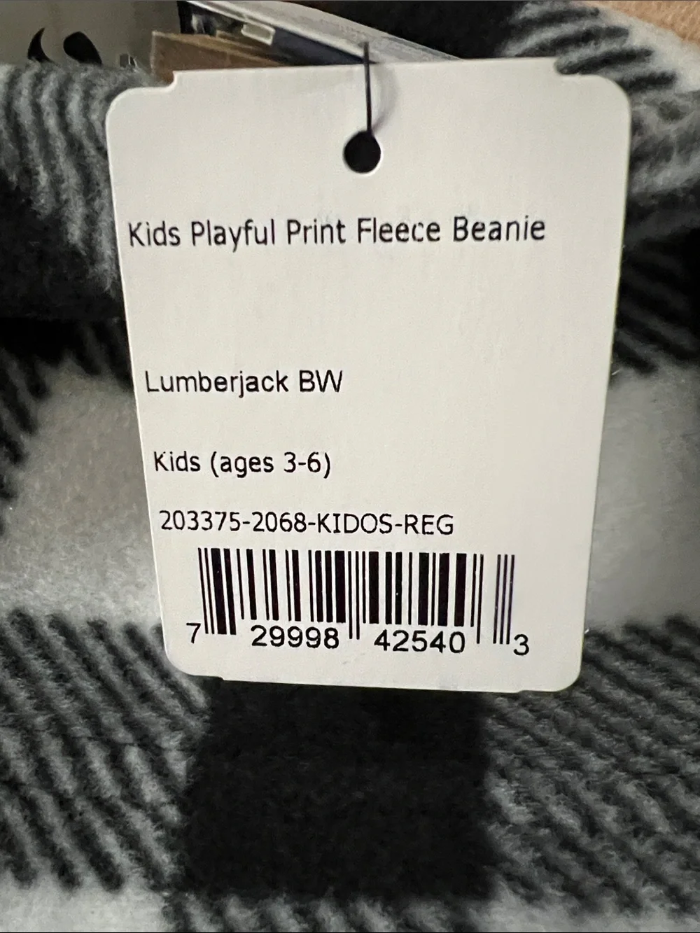 Turtle Fur Kids Black & White Lumberjack Fleece Beanie